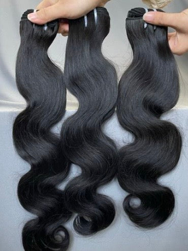 100% Human Hair Raw Bundles- 1B Natural Black