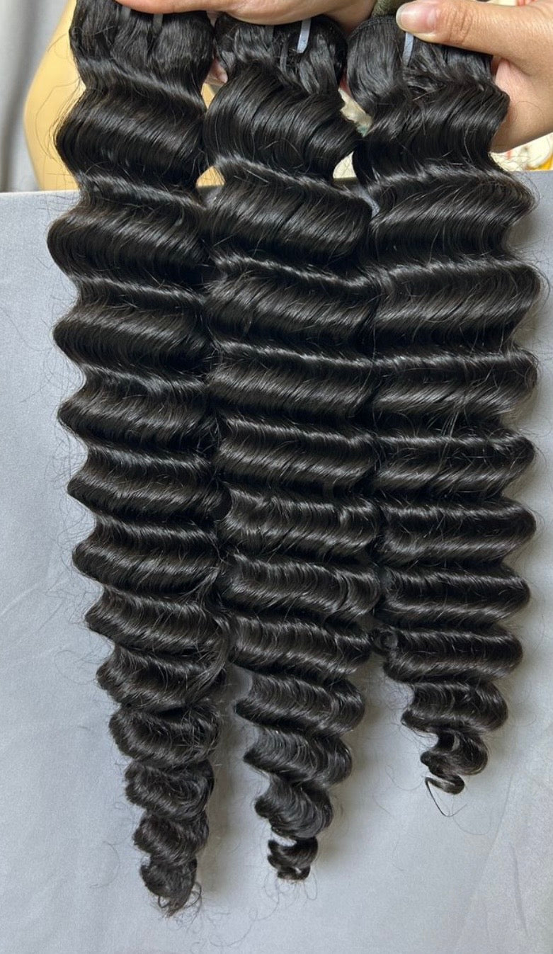 100% Human Hair Raw Bundles- 1B Natural Black