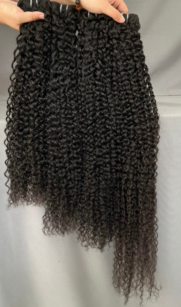 100% Human Hair Raw Bundles- 1B Natural Black