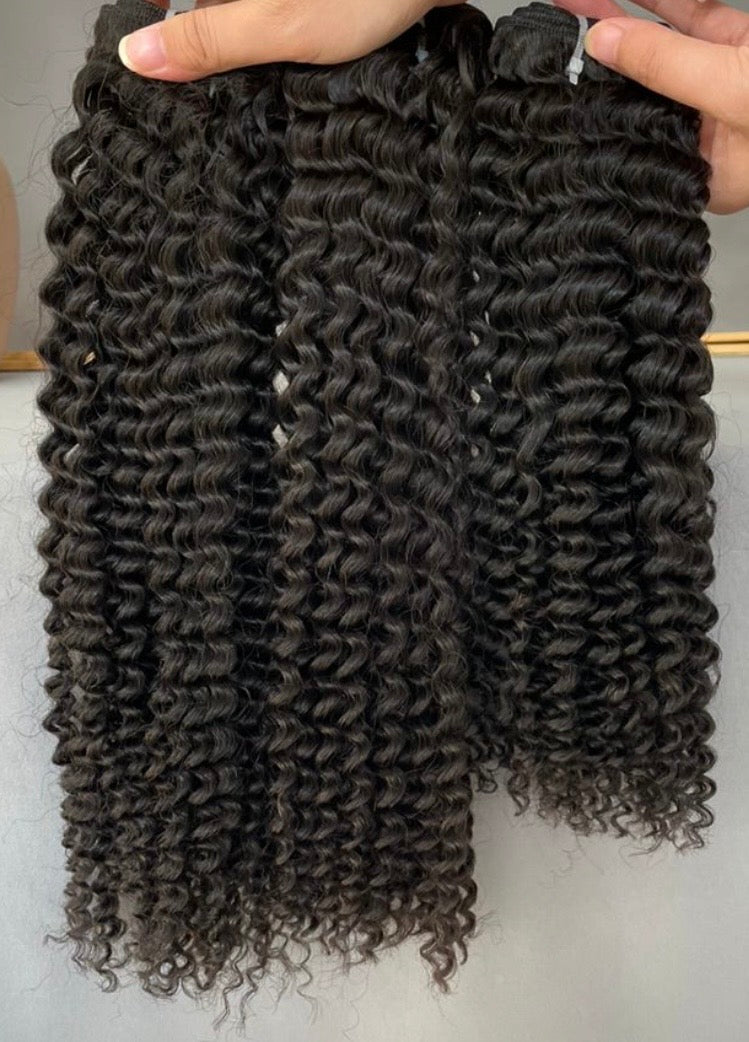 100% Human Hair Raw Bundles- 1B Natural Black