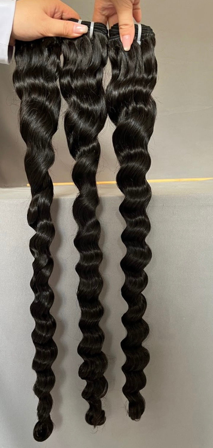 100% Human Hair Raw Bundles- 1B Natural Black