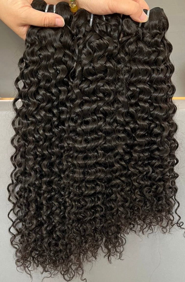 100% Human Hair Raw Bundles- 1B Natural Black