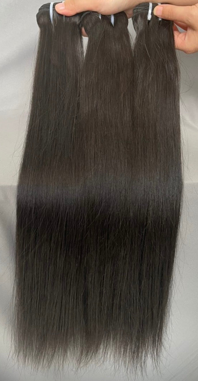 100% Human Hair Raw Bundles- 1B Natural Black